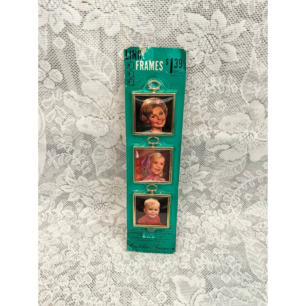 VTG Link Frames Mini Picture Frames 70s USA Cadillac Frames lot of 3